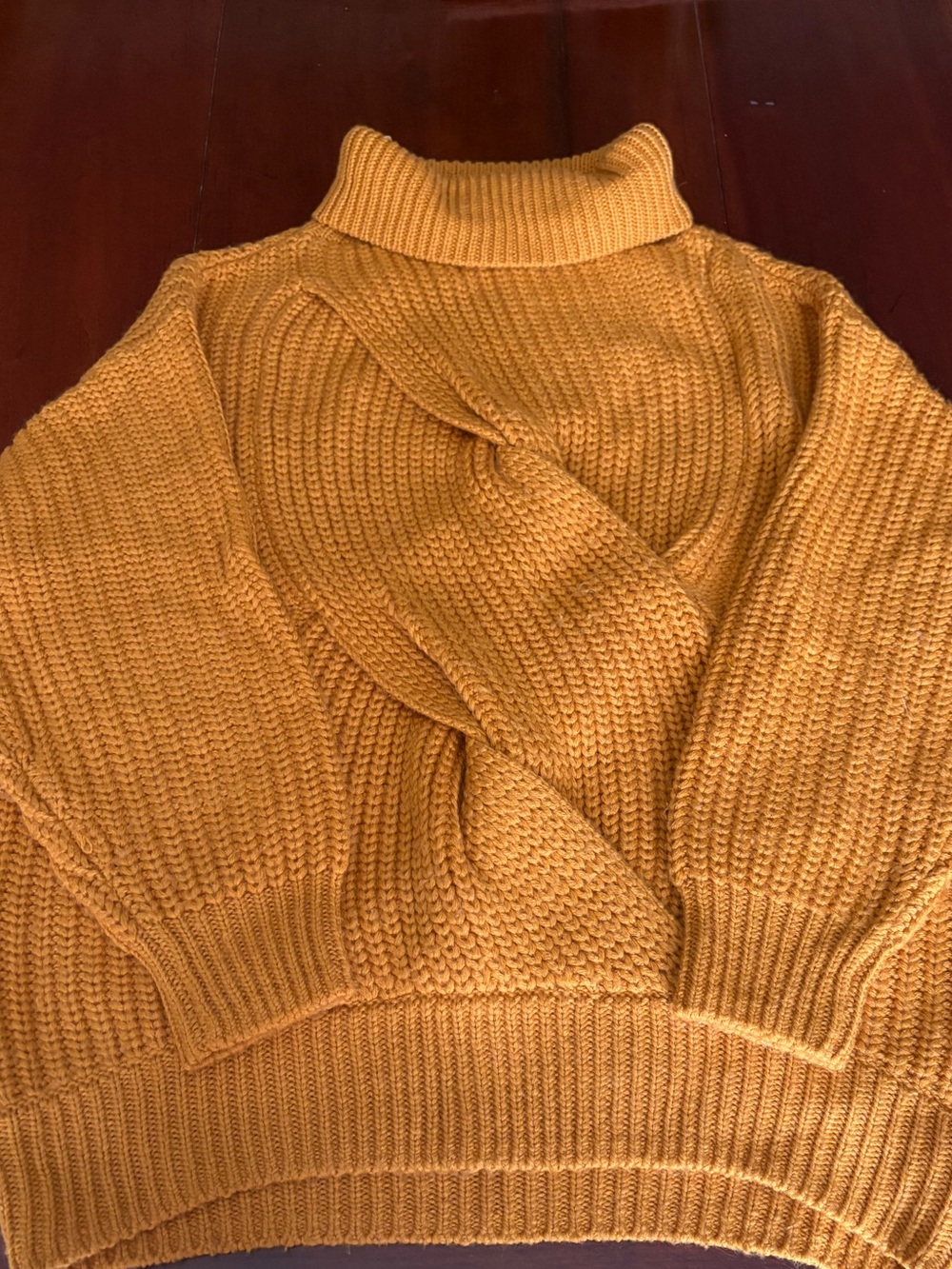 Marciano Cozy Turtleneck Twist Knit Sweater - Mustard